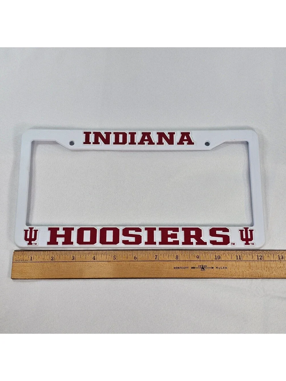 Indiana Hoosiers License Plate Frame Rico Industries White Crimson NCAA IU New